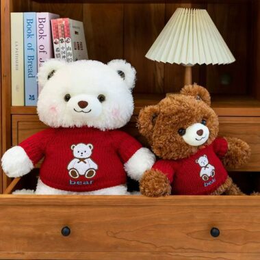 Festive cute teddy bear plush designed for holiday décor