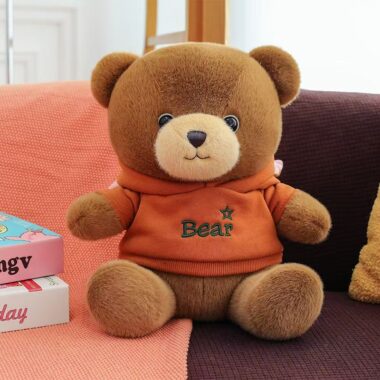 Cute hoodie teddy bear plush toy designed for gifting