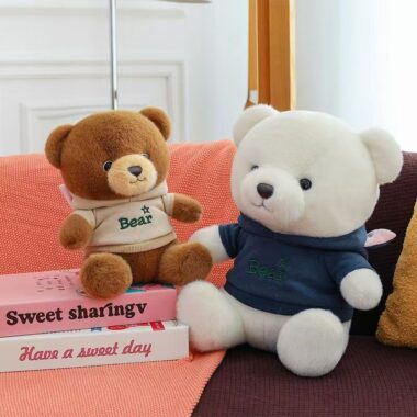 Cute hoodie teddy bear plush toy designed for gifting