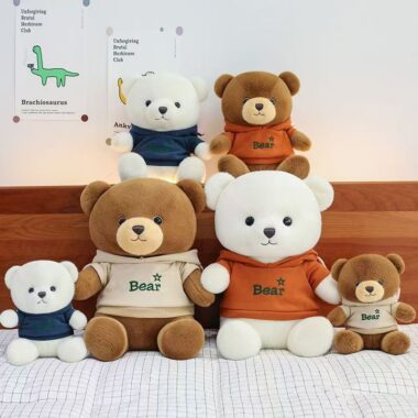 Cute hoodie teddy bear plush toy designed for gifting