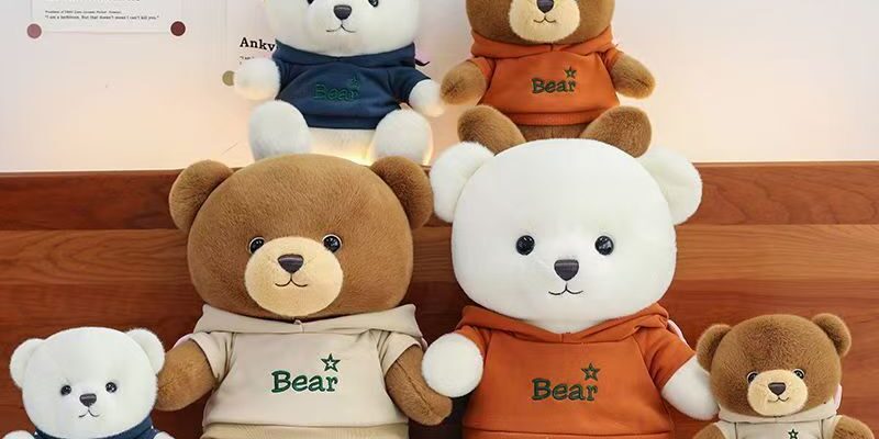 Cute hoodie teddy bear plush toy designed for gifting
