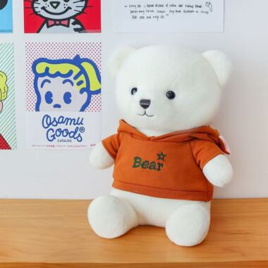 Cute hoodie teddy bear plush toy designed for gifting