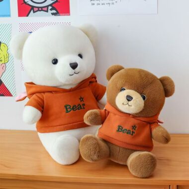 Cute hoodie teddy bear plush toy designed for gifting