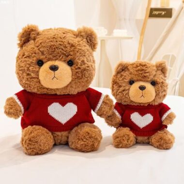 Cute hoodie and sweater teddy bear plush for gifting