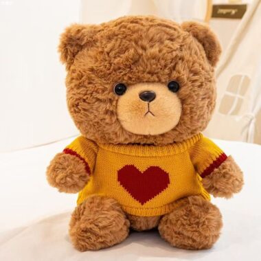 Cute hoodie and sweater teddy bear plush for gifting