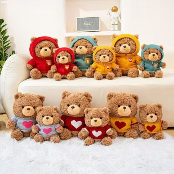 Cute hoodie and sweater teddy bear plush for gifting