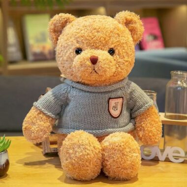 Soft hugging teddy bear plush designed for birthday gifting