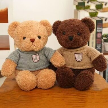 Soft hugging teddy bear plush designed for birthday gifting