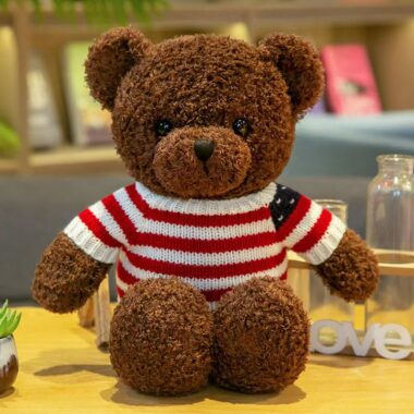 Soft hugging teddy bear plush designed for birthday gifting