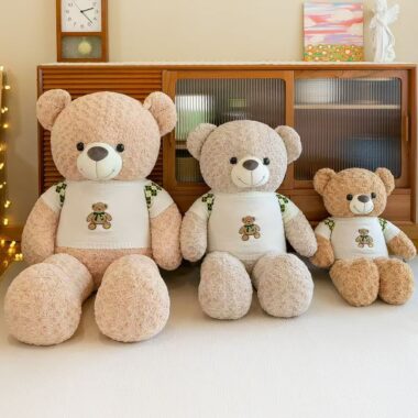 Large cute sweater teddy bear plush for gifting and décor