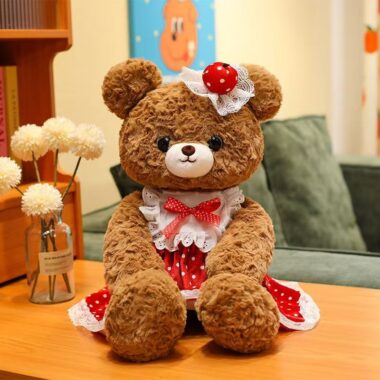 Classic plush teddy bear with soft fabric and cute design