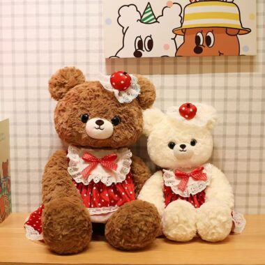 Classic plush teddy bear with soft fabric and cute design