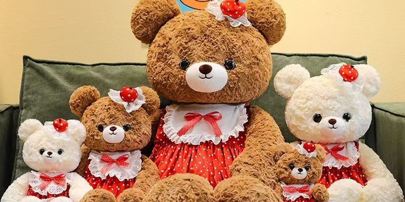 Classic plush teddy bear with soft fabric and cute design