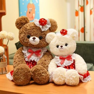 Classic plush teddy bear with soft fabric and cute design