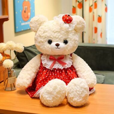 Classic plush teddy bear with soft fabric and cute design
