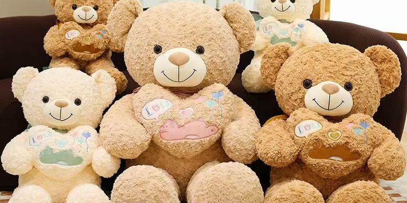 Romantic Qixi Festival teddy bear gift in soft plush fabric