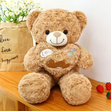 Romantic Qixi Festival teddy bear gift in soft plush fabric