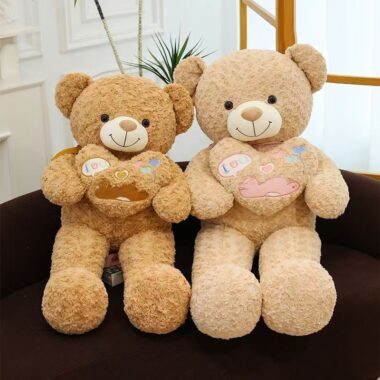Romantic Qixi Festival teddy bear gift in soft plush fabric