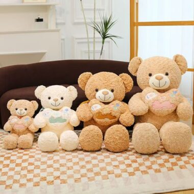 Romantic Qixi Festival teddy bear gift in soft plush fabric