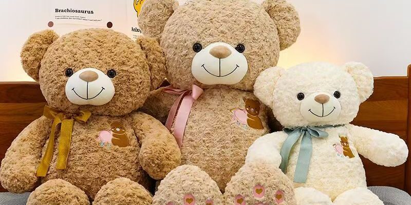 Cute multi-size teddy bears in small, medium, and large sizes