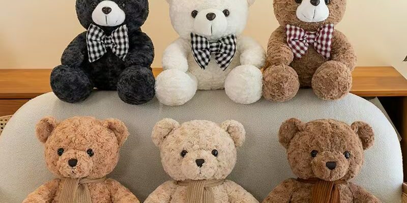 Soft hugging teddy bear plush with cute gentle expression