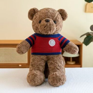 Soft hugging teddy bear plush with cute gentle expression