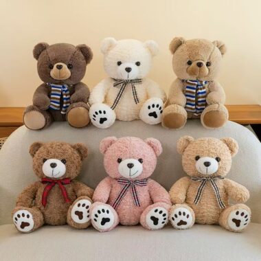 Soft hugging teddy bear plush with cute gentle expression