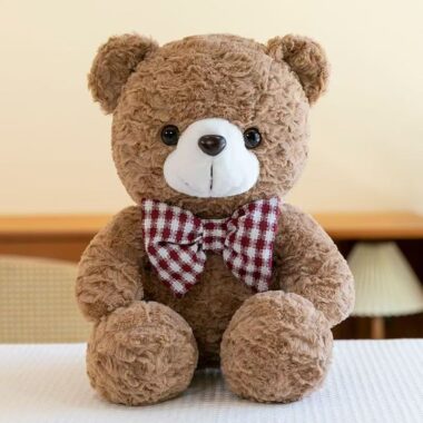 Soft hugging teddy bear plush with cute gentle expression