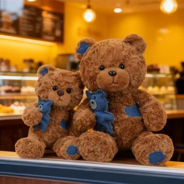 Soft soothing teddy bear plush toy designed for comfort
