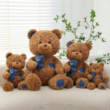 Soft soothing teddy bear plush toy designed for comfort