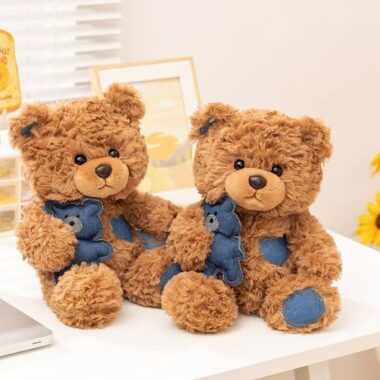 Soft soothing teddy bear plush toy designed for comfort