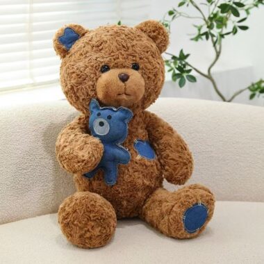 Soft soothing teddy bear plush toy designed for comfort
