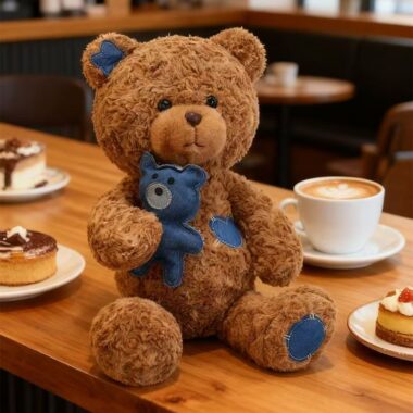 Soft soothing teddy bear plush toy designed for comfort